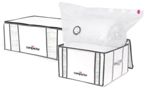 Tekstylne pojemniki do przechowywania ubrań zestaw 2 szt. próżniowe/usztywniane 50x65x27 cm Life – Compactor