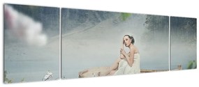 Obraz - Kobieta na łodzi (170x50 cm)