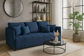 Niebieska sztruksowa sofa z funkcją spania G3-L54