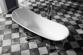 Wanna wolnostojąca PARIS akrylowaCzarny połysk - 176 x 71 x 77 cm - dostępne metalowe nóżki i bateria wolnostojąca