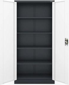 Szafa biurowa Jan dwudrzwiowa 90x40x185 cm antracyt/biały