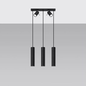 Lampy wiszące nowoczesny Briix, stal - 5 źródło światła 4000K - L.45 x H.100 cm - czarny