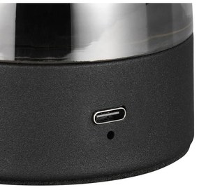 Szara lampa stołowa LED ze szklanym kloszem (wysokość 18 cm) Dooley – Trio