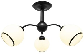 Czarno-biała lampa sufitowa ze szklanym kloszem 56x56 cm Marinen – Candellux Lighting