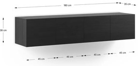 Czarna szafka pod TV 180x38x35 cm Daroca – Marckeric