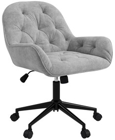 Vinsetto Ergonomiczny fotel wypoczynkowy z miękkim mechanizmem regulacji Jasnoszary metaliczny aksamit