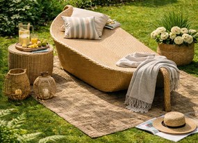 Designerskie łóżko ogrodowe z technorattanu Angelo