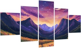 Obraz - Fioletowy krajobraz (125x70 cm)