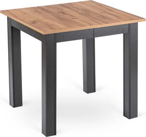 Stół Kwadratowy Rozkładany BEN 80-200 cm Dąb Craft/Czarny Nowoczesny Loft