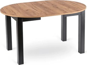 Stół Okrągły Rozkładany JAMES 103-223 cm Dąb Craft/Czarny Loft