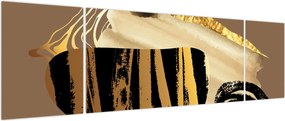 Obraz - Abstrakcja złotobrązowy N⁰2 (170x50 cm)