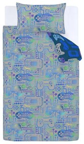 Niebiesko-szara pościel dziecięca jednoosobowa z mikrowłókna 135x200 cm Gamer – Catherine Lansfield