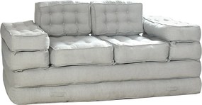 Kanapa rozkładana, modułowa  z szarej tkaniny DILAKO