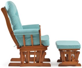 Fotel bujany z podnóżką 20455 OAK, turkusowy