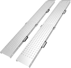 HOMCOM Zestaw 2 ramp składanych z metalu, rampa progowa z uchwytami do 400 kg, dla opon do 22,5 cm | Aosom PL