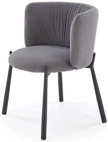 Popielate metalowe krzesło tapicerowane G2-S03