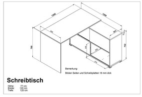 Biurko w dekorze dębu Telde – Germania