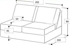 Ciemnoszara rozkładana/ze schowkiem sofa 202 cm Dora – Scandic