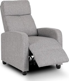 Fotel Rozkładany DANNY Wypoczynkowy z Podnóżkiem Szary Nowoczesny