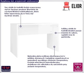 Stołek do toaletki biały z połyskiem - Ozi