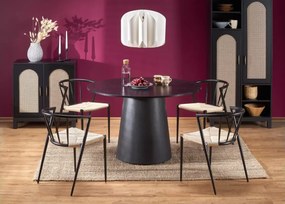 Okrągły elegancki stół Giorgia 120 cm nierozkładany w kolorze czarnym z blatem MDF i solidną podstawą