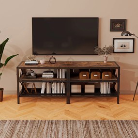 Szafka rtv pod telewizor stojak vintage do salonu rustykalny brąz retro