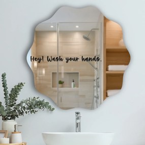 Naklejka na lustro S32 – Hey! Wash your hands.