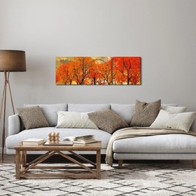 Obraz - Jesień (z zegarem) (90x30 cm)