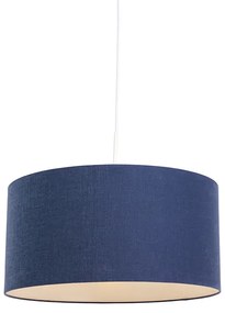 Nowoczesna lampa wisząca biała z kloszem w kolorze staromodnego błękitu 50 cm - Combi 1 Nowoczesny Oswietlenie wewnetrzne