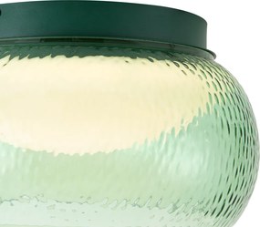 Lampa sufitowa Art Deco zielona ze szkłem z wbudowanym LED z 3-stopniowym ściemnianiem - Thimble