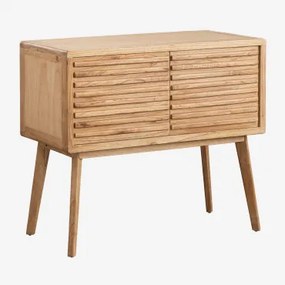 Zestaw Mebli Łazienkowych Z Drewna Deleyna Naturalna & Without Sink & Bezlusterkowiec & Bez Kranu - Sklum