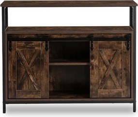 Komoda ARLO 100 cm z Półkami Dąb Rustykalny/Czarny Loft