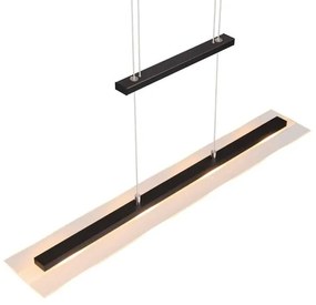 Czarna lampa wisząca LED ze szklanym kloszem Milos – Trio