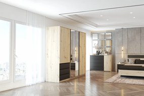 Szafa AURA z lustrem 180 cm dąb artisan