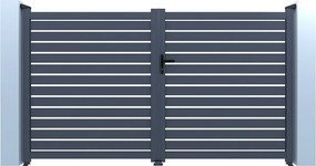 Brama aluminiowa półażurowa "Julien" - 300 x 140 cm - Szara