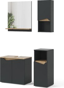 Zestaw mebli łazienkowych antracyt 60x35x57 marelle
