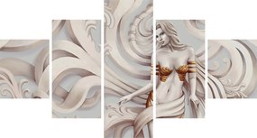 Obraz bogini z motywem kwiatowym (125x70 cm)