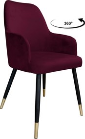 Krzesło WESTA tkanina Welur noga metalowa elegancki styl loftowy : Kolor nogi - Czarno-złota stożek, Kolor tkaniny - VELVET - MG02, Typ siedziska - Siedzisko obrotowe 360°