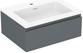 Mexen Orio szafka łazienkowa 60 cm z umywalką Otis, 1 szuflada, grafit mat/biała mat - 91A10-06023-1-BF66-W18M01