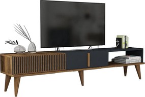 Stojak pod TV – 180 x 40 x 35 cm – Orzech i antracyt – Płyta wiórowa pokryta melaminą