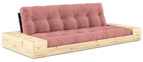 Różowa sztruksowa rozkładana sofa 244 cm Base – Karup Design