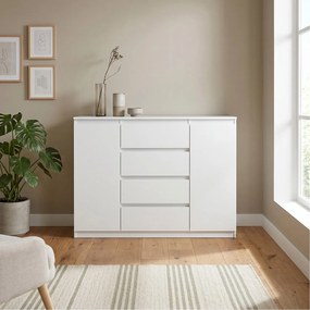Komoda NUDO 138,5 cm do Salonu Sypialni Biały