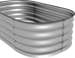 Outsunny Hochbeet Donica Warzywna, modularne łóżko wysokie, zabezpieczone krawędzie, design bez dna,  105 x 62 x 30 cm, Srebrny