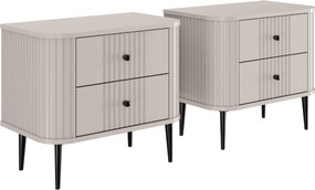 Zestaw szafek nocnych Vesper 56 cm - kaszmir / czarne nogi