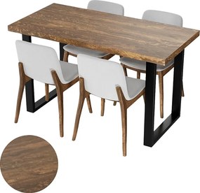 Stół Kuchenny Do Jadalni Loft Kolory Beton Rdzawy Czarne Nogi