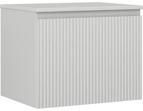 Mexen Rivel szafka łazienkowa podumywalkowa 60 cm z blatem, 1 szuflada, ryflowana , szara mat - 91A20-06047-1-BFC62