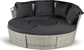 Zestaw modułowych mebli ogrodowych technorattan Island - łóżko ogrodowe