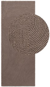 Dywan wełniany Hanse Home Eleni brązowy 80 cm x 300 cm