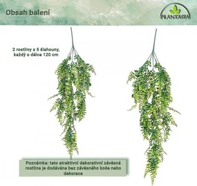 PLANTASIA Zestaw sztucznych roślin wiszących, 120 cm, 2 szt