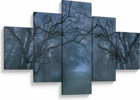 Obraz lasu we mgle (125x70 cm)